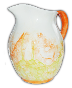 Vaas met bellenblazen geglazuurd